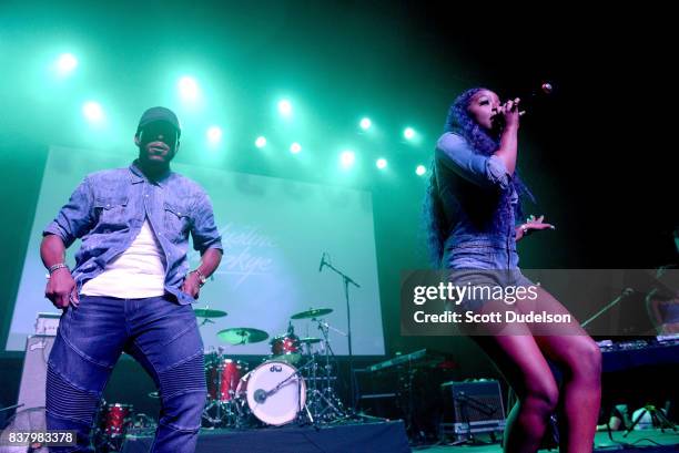 Singer Justine Skye performs onstage during the GIRL CULT Festival at The Fonda Theatre on August 20, 2017 in Los Angeles, California.