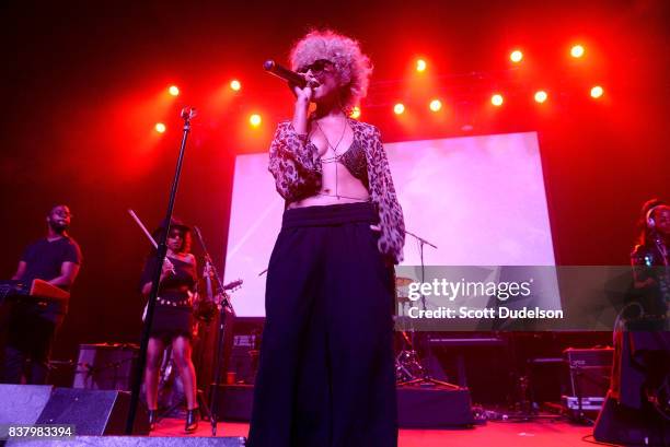 Singer Quin performs onstage during the GIRL CULT Festival at The Fonda Theatre on August 20, 2017 in Los Angeles, California.