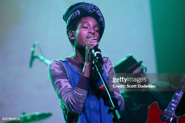 Singer Willow Smith performs onstage during the GIRL CULT Festival at The Fonda Theatre on August 20, 2017 in Los Angeles, California.