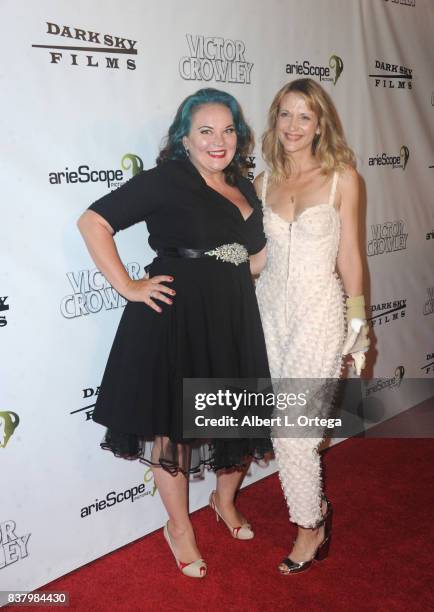 Actress Sarah Elbert and actress Kathryn Fiore arrive for the "Hatchet" 10th Anniversary Celebration held at ArcLight Cinemas on August 22, 2017 in...