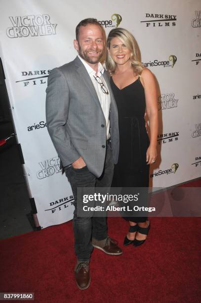 Actress Amy Waller and Brett Pierce arrive for the "Hatchet" 10th Anniversary Celebration held at ArcLight Cinemas on August 22, 2017 in Hollywood,...