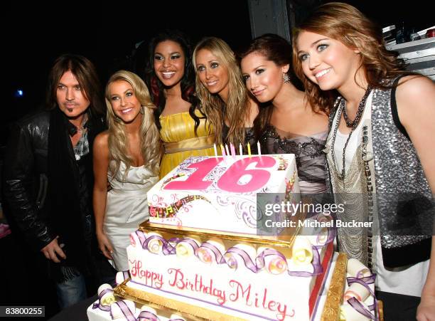 Actor/Singer Billy Ray Cyrus, dancer Julianne Hough, singer Jordin Sparks, Leticia Tish Cyrus, actress Ashley Tisdale and singer/actress Miley Cyrus...