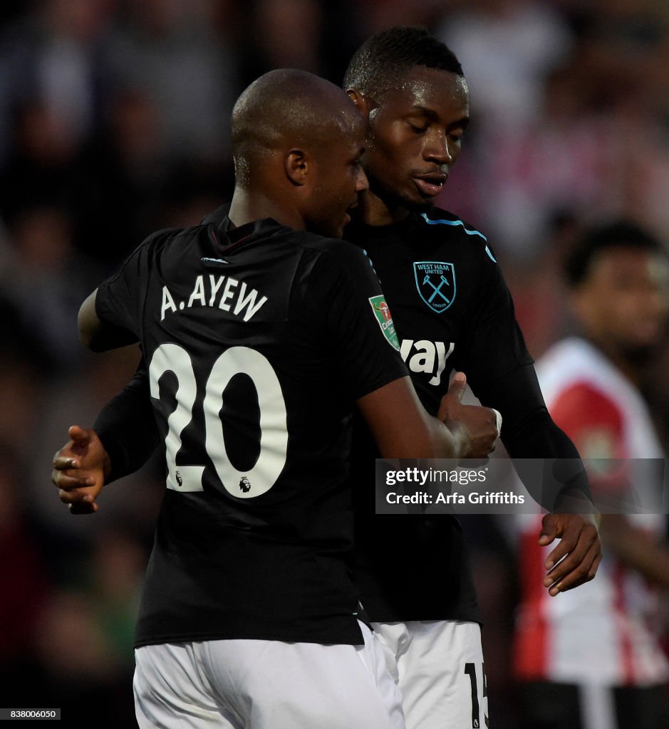 Cheltenham Town v West Ham United - Carabao Cup Second Round