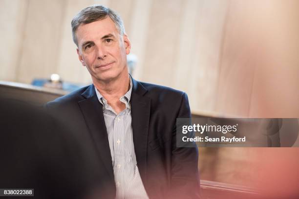 Rep. Tom Rice listens to a constituent during a congressional town hall meeting August 23, 2017 in Society Hill, South Carolina. Topics of concern...