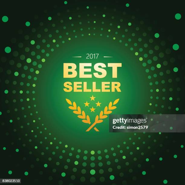 best seller emblem with circle shape and glowing lights abstract theme - collecting consumer data stock illustrations