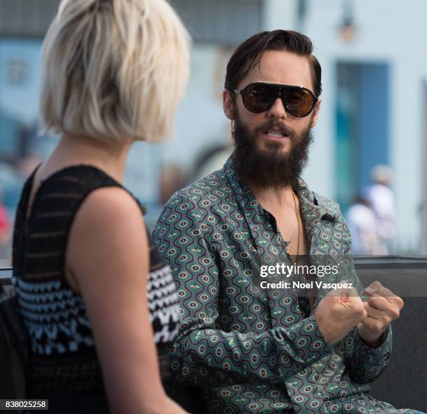 Jared Leto visits "Extra" at Universal Studios Hollywood on August 23, 2017 in Universal City, California.