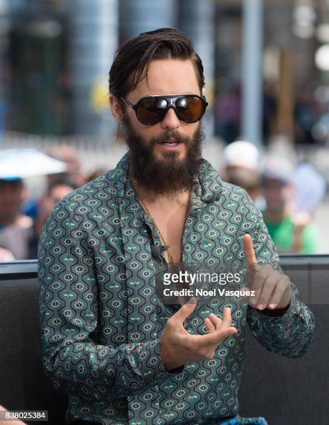 Jared Leto visits "Extra" at Universal Studios Hollywood on August 23, 2017 in Universal City, California.
