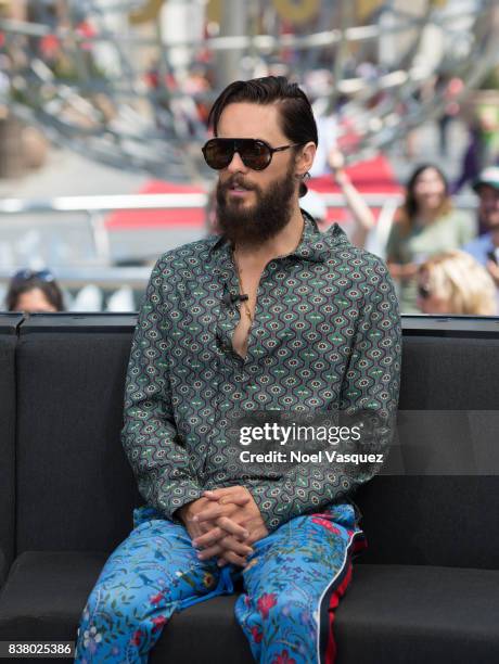 Jared Leto visits "Extra" at Universal Studios Hollywood on August 23, 2017 in Universal City, California.