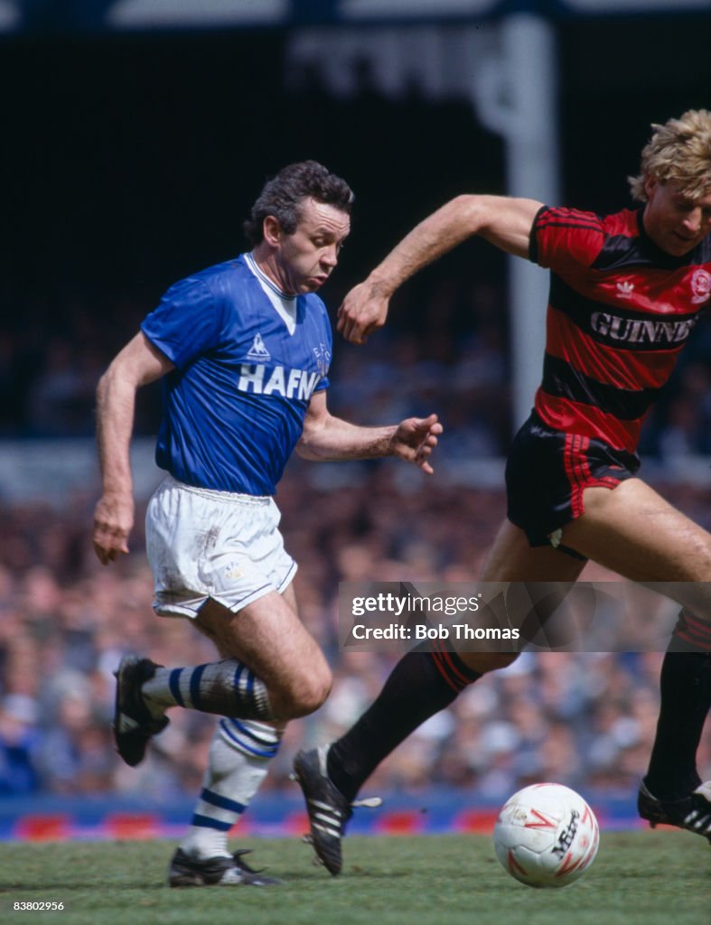Reid Rangers Everton's Peter Reid takes on Queens Park Rangers defender Steve ...
