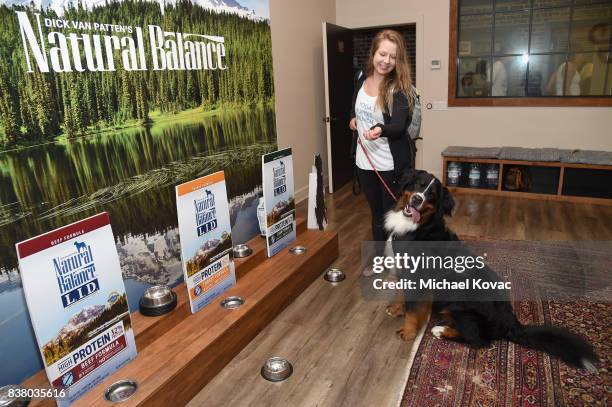 Guests at Natural Balance Pet Foods announce new formula with Lance Bass and Downward Dogs - Literally - at The DEN Meditation on August 23, 2017 in...