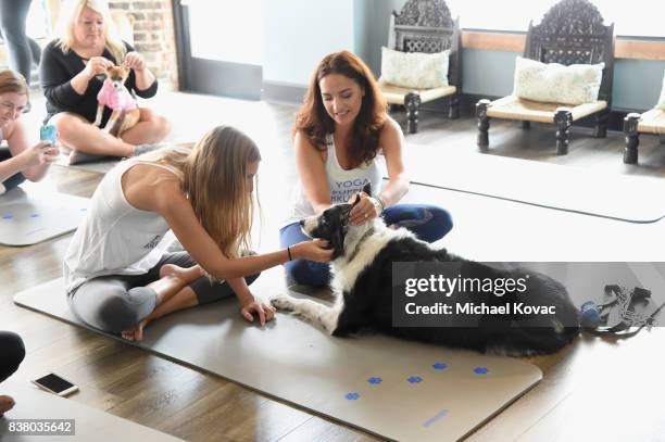 Guests at Natural Balance Pet Foods announce new formula with Lance Bass and Downward Dogs - Literally - at The DEN Meditation on August 23, 2017 in...