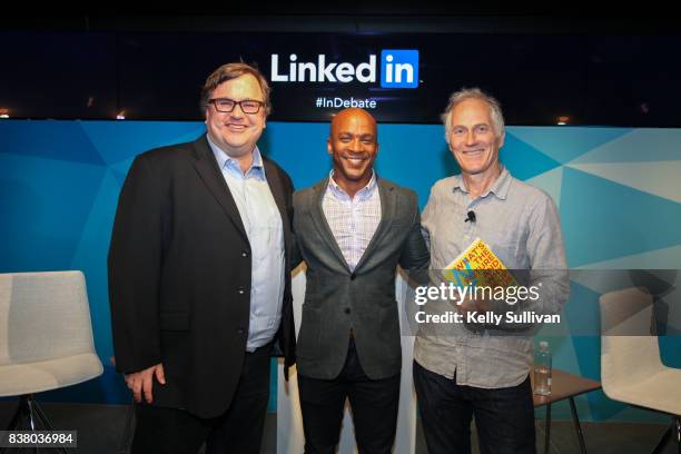 LinkedIn Co-Founder and Greylock Partner Reid Hoffman; Jon Fortt, Co-Anchor of CNBC's Squawk Alley; and Founder & CEO of O'Reilly Media Tim O'Reilly...