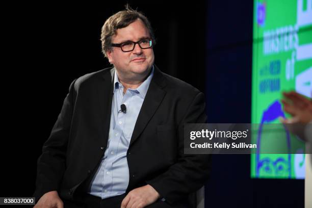 LinkedIn Co-Founder and Greylock Partner Reid Hoffman participates in a debate on August 23, 2017 at LinkedIn in San Francisco, California.