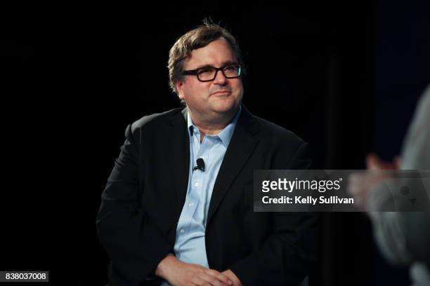 LinkedIn Co-Founder and Greylock Partner Reid Hoffman participates in a debate on August 23, 2017 at LinkedIn in San Francisco, California.
