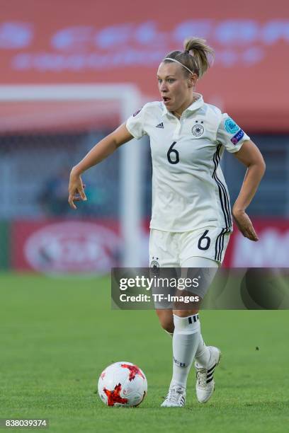 Kristin Demann of Germany controls the ball during the Group B match between Germany and Sweden during the UEFA Women's Euro 2017 at Rat Verlegh...