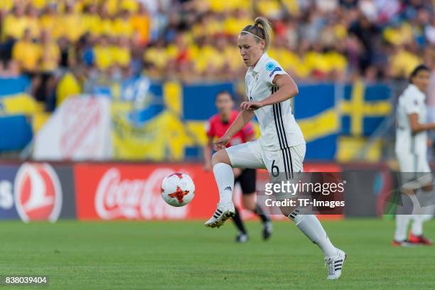 Kristin Demann of Germany controls the ball during the Group B match between Germany and Sweden during the UEFA Women's Euro 2017 at Rat Verlegh...
