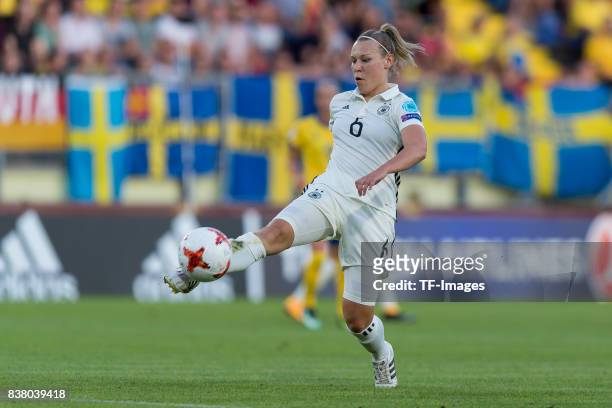 Kristin Demann of Germany controls the ball during the Group B match between Germany and Sweden during the UEFA Women's Euro 2017 at Rat Verlegh...