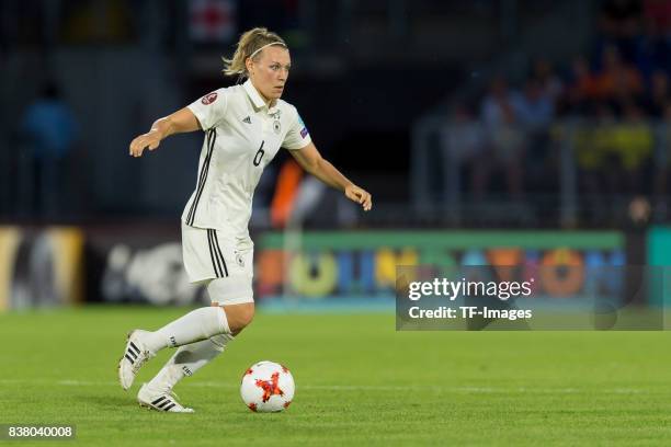 Kristin Demann of Germany controls the ball during the Group B match between Germany and Sweden during the UEFA Women's Euro 2017 at Rat Verlegh...