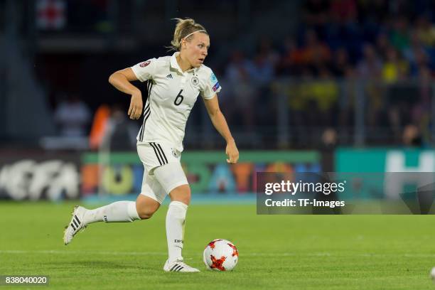 Kristin Demann of Germany controls the ball during the Group B match between Germany and Sweden during the UEFA Women's Euro 2017 at Rat Verlegh...