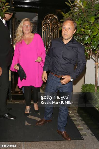 Stephen Graham leaving Scotts restaurant on August 23, 2017 in London, England.