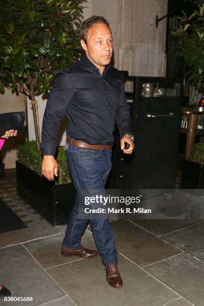 Stephen Graham leaving Scotts restaurant on August 23, 2017 in London, England.