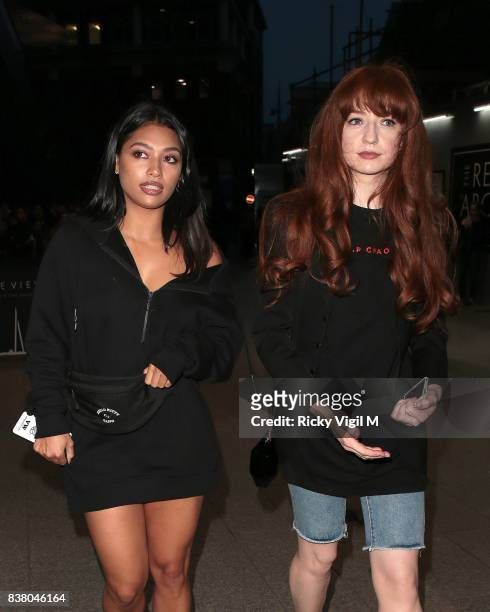 Vanessa White and Nicola Roberts attend Corona Sunsets - launch event at The View from the Shard on August 23, 2017 in London, England.