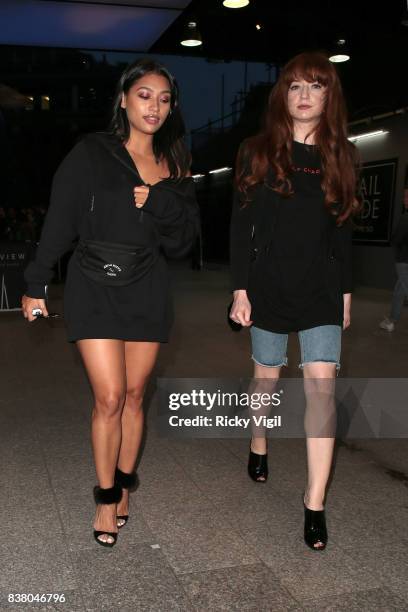 Vanessa White and Nicola Roberts attend Corona Sunsets - launch event at The View from the Shard on August 23, 2017 in London, England.