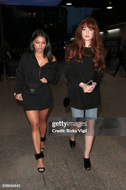 Vanessa White and Nicola Roberts attend Corona Sunsets - launch event at The View from the Shard on August 23, 2017 in London, England.