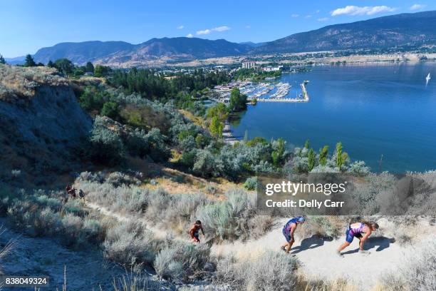 Age Groupers compete in the Cross Triathlon World Championships during the 2017 Penticton ITU Multisport World Championship event on August 23, 2017...