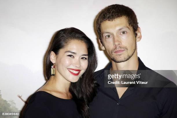 Actress Audrey Giacomini and Actor Cyril Descours attend "Ciel Rouge" Paris Premiere at Cinema l'Arlequin on August 23, 2017 in Paris, France.