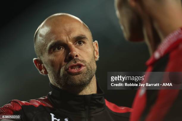 Paul Warne manager / head coach of Rotherham United during the Carabao Cup Second Round match between Huddersfield Town and Rotherham United at The...