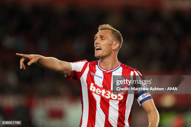 Darren Fletcher of Stoke City during the Carabao Cup Second Round match between Stoke City and Rochdale at Bet365 Stadium on August 23, 2017 in Stoke...