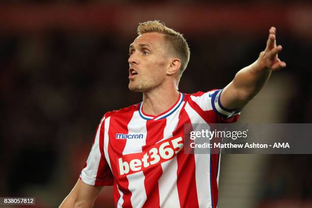 Darren Fletcher of Stoke City during the Carabao Cup Second Round match between Stoke City and Rochdale at Bet365 Stadium on August 23, 2017 in Stoke...