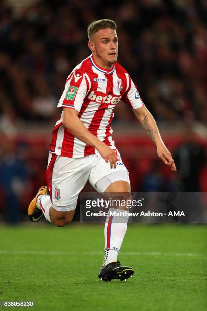 Thibaud Verlinden of Stoke Cityduring the Carabao Cup Second Round match between Stoke City and Rochdale at Bet365 Stadium on August 23, 2017 in...