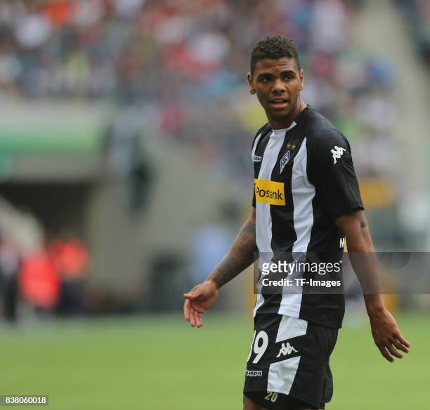 Kwame Yeboah of Moenchengladbach looks on during the Telekom Cup 2017 3rd place match between Borussia Moenchengladbach and TSG Hoffenheim at...
