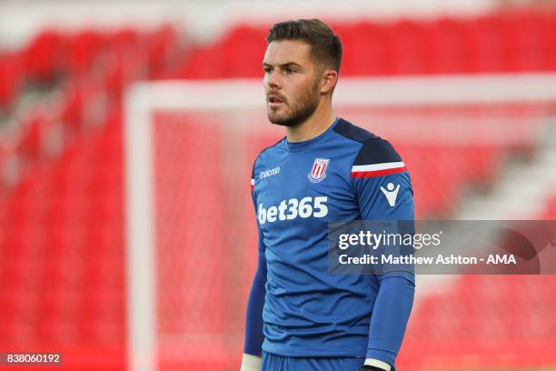 Jack Butland of Stoke City during the Carabao Cup Second Round match between Stoke City and Rochdale at Bet365 Stadium on August 23, 2017 in Stoke on...