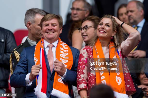 King Willem-Alexander of the Netherlands and Queen Maxima of the Netherlands watch on during their Group A match between Netherlands and Norway...