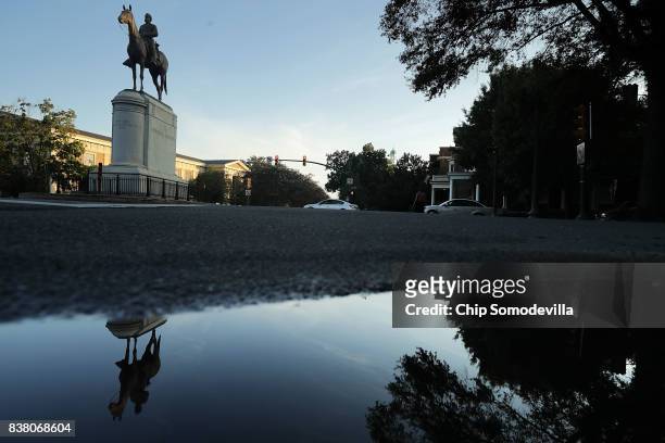 Statue of Confederate General Thomas Jonathan "Stonewall" Jackson, unveild in 1919, stands at the intersection of Monument Avenue and North Boulevard...