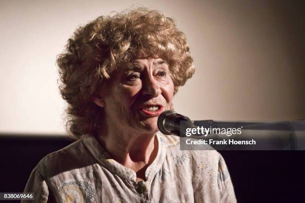 British singer Shirley Collins performs live on stage during the Festival Pop-Kultur at the Kulturbrauerei on August 23, 2017 in Berlin, Germany.