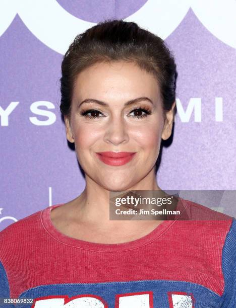 Alyssa Milano visits Macy's Herald Square at Macy's Herald Square on August 23, 2017 in New York City.