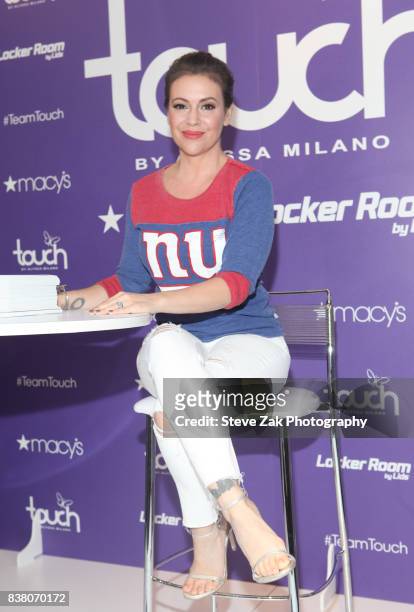 Actress Alyssa Milano visits Macy's Herald Square on August 23, 2017 in New York City.