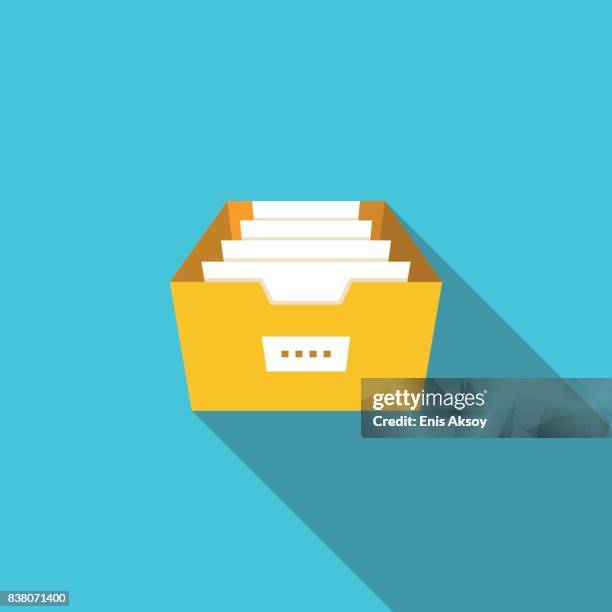 archive flat icon - case file folder stock illustrations