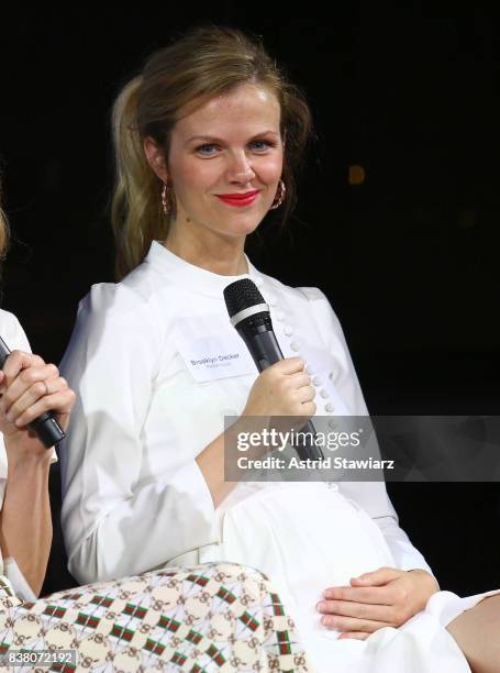 Founder of FINERY.com Brooklyn Decker participates in the "CHAMPION EQUALITY. MAKE IT YOUR BUSINESS." panel event hosted by Keds & LOLA to celebrate...
