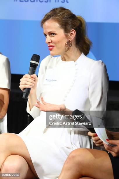 Founder of FINERY.com Brooklyn Decker participates in the "CHAMPION EQUALITY. MAKE IT YOUR BUSINESS." panel event hosted by Keds & LOLA to celebrate...