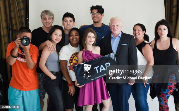 Wei, Michael Bezjian, Kevin Osorio, Claire Kim, Samiah McCarthy, Jason Strickler, Ainsley Ross, Don Most, Jade Martinez, and Stephanie Leonard pose...