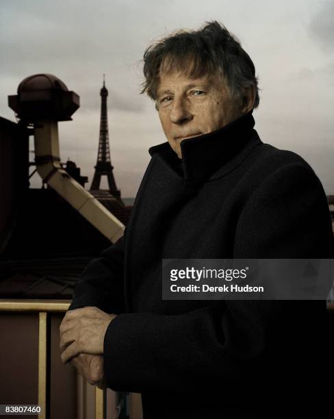 Director Roman Polanski poses for a portrait session on the rooftop of the building where he lives on the Avenue Montaigne in Paris.