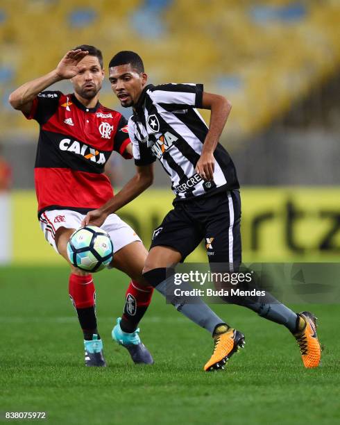 Diego of Flamengo struggles for the ball with Matheus Fernandes of Botafogo during a match between Flamengo and Botafogo part of Copa do Brasil...