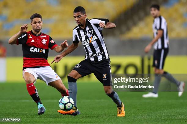 Diego of Flamengo struggles for the ball with Matheus Fernandes of Botafogo during a match between Flamengo and Botafogo part of Copa do Brasil...