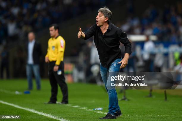 Renato Gaucho coach of Gremio a match between Cruzeiro and Gremio as part of Copa do Brasil Semi-Finals 2017 at Mineirao stadium on August 23, 2017...