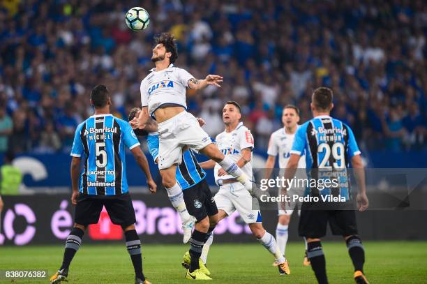 Hudson of Cruzeiro a match between Cruzeiro and Gremio as part of Copa do Brasil Semi-Finals 2017 at Mineirao stadium on August 23, 2017 in Belo...